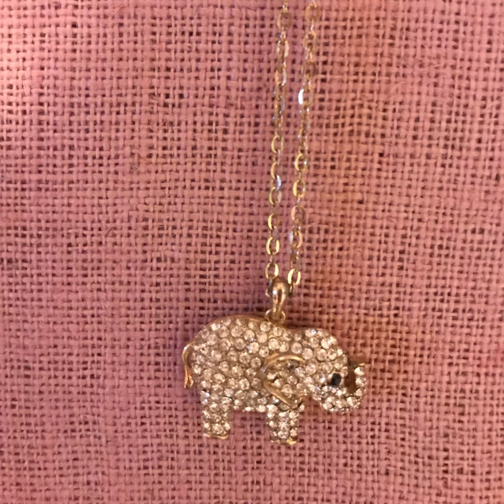 Rhinestone Elephant Necklace